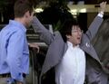After his unscheduled rendezvous with Nathan in Lake Mead, NV, Hiro shows his support by yelling, "Vote Petrelli!"