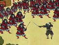 Defeating the ninety angry ronin.