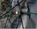 In Brooklyn, New York, the recreated map pinpoints Tokyo.