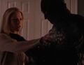 Tracy can't freeze through their protective suit, and is captured.