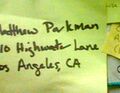 The map lists the Parkmans' address.