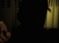 Sylar uses telekinesis in the locker room to extinguish the lights and Jackie's life.