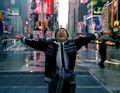 Hiro successfully teleports to New York, exclaiming "Yatta!".