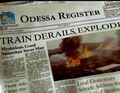 The wreck makes the Odessa Register newspaper.