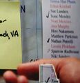 A portion of a printed-out version of the list has been pinned to the map in Mohinder's apartment. (Run!)