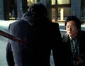 Hiro states "Yatta" in a serious tone after stabbing Sylar.