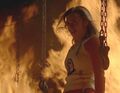 Claire is able to walk through the fire.