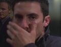 Peter strains to open the vault, causing his nose to bleed. (Powerless)