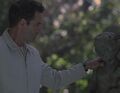 After touching a poolside statue at...