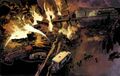 Isaac Mendez's painting of the train wreck.