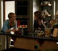 Claire and Sandra Bennet talk in the kitchen of the Bennets' home.