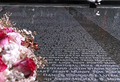 Many of the names inscribed on the explosion memorial...
